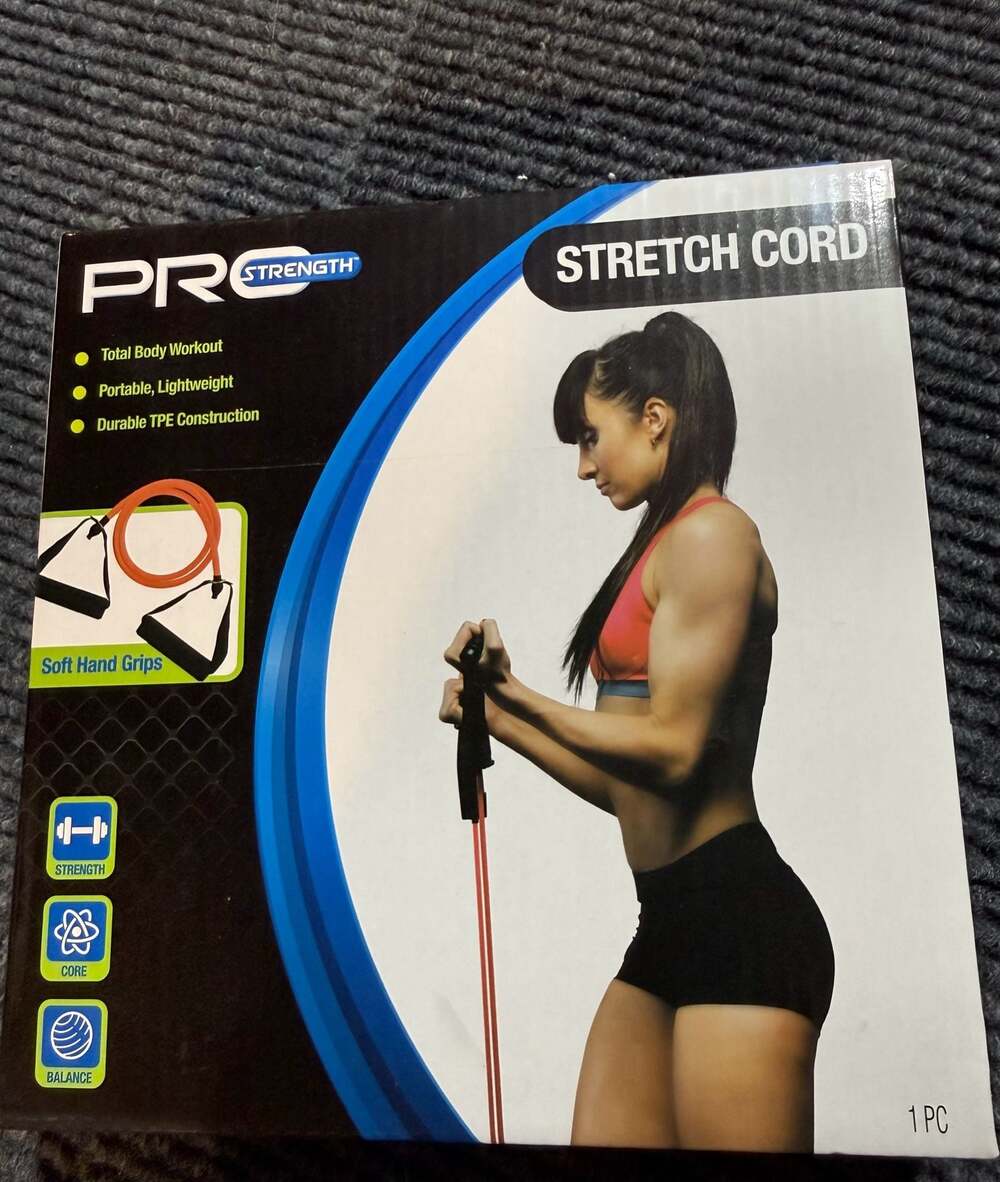 Pro Strength Stretch Cord Resistance Band with Soft Hand Grips